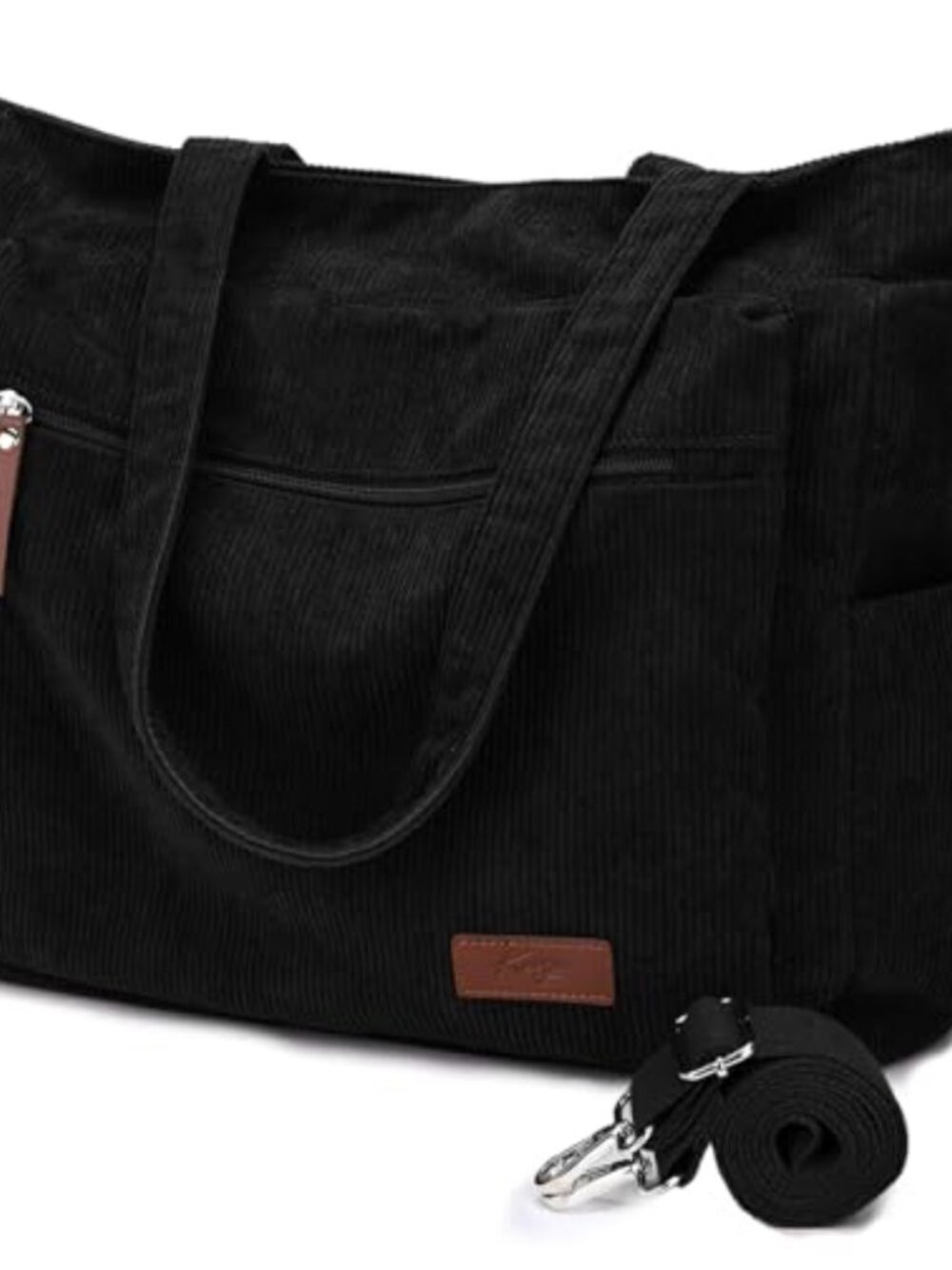 Oversized Corduroy Tote Bag Fits 15.6" Laptop 28L Convertible Crossbody